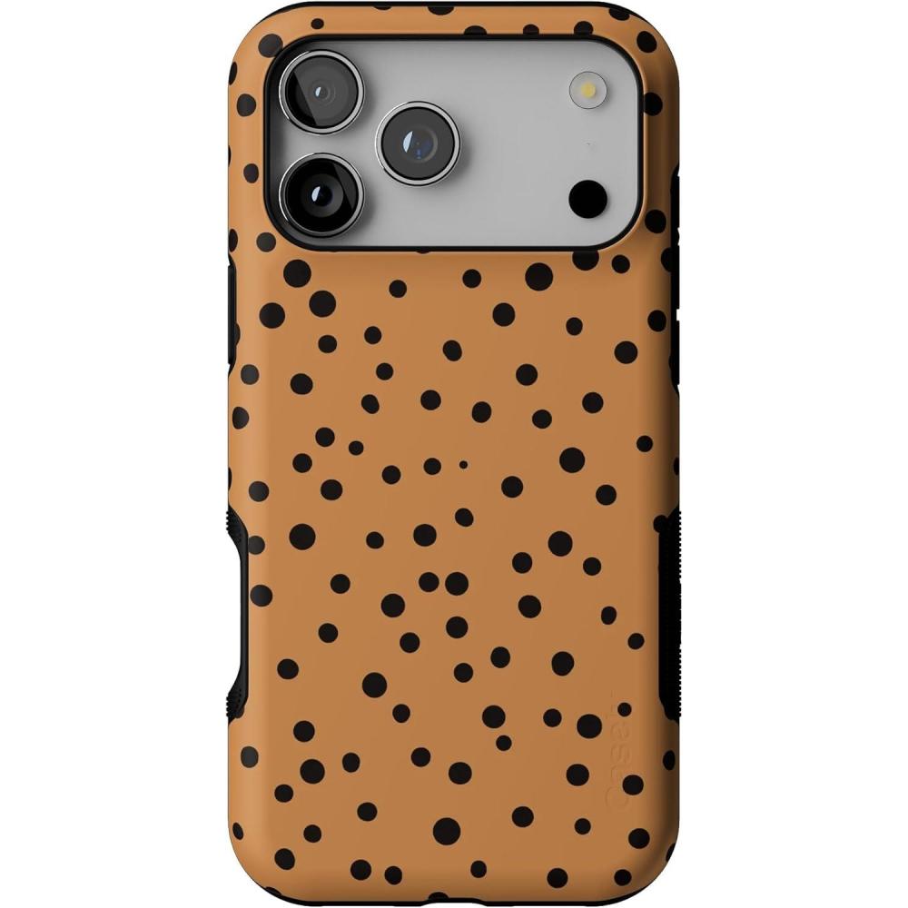 imageCasely iPhone 17 Pro Max Case  Bordeaux Rose  Moody Monochrome  Bold Protective Design  Compatible with MagSafeSpot On  Dotted Animal