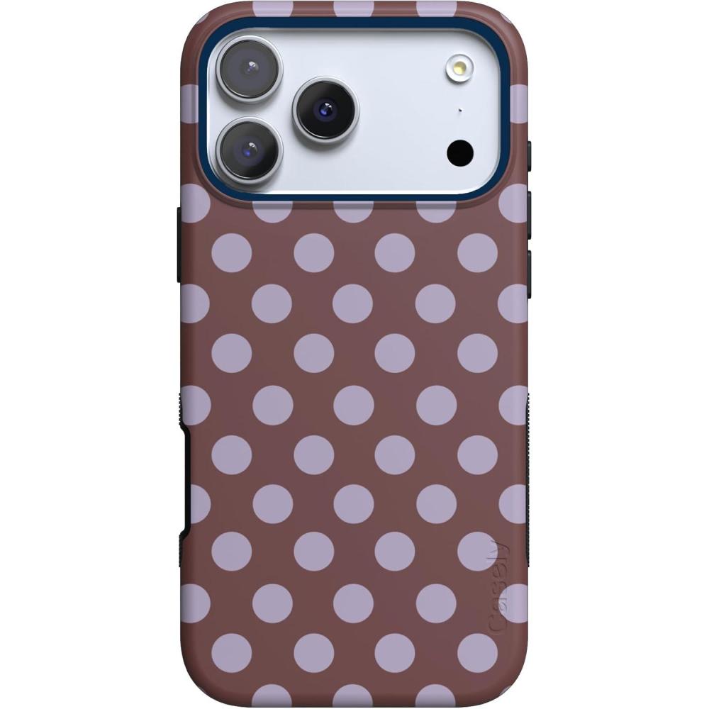 imageCasely iPhone 17 Pro Max Case  Bordeaux Rose  Moody Monochrome  Bold Protective Design  Compatible with MagSafeSpotted in SoHo  Burgundy Polka Dot