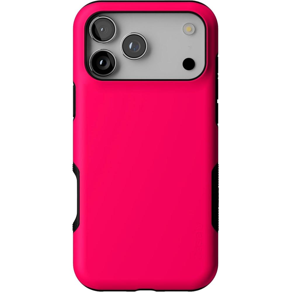 imageCasely iPhone 17 Pro Max Case  Bordeaux Rose  Moody Monochrome  Bold Protective Design  Compatible with MagSafeThink Pink  Solid Neon Pink