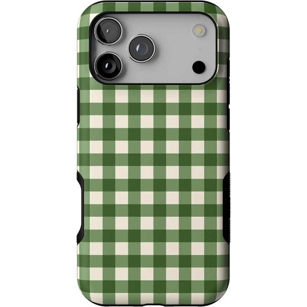 imageCasely iPhone 17 Pro Max Case  Checked Twice  Green Plaid  Bold Protective Design  MagSafe Compatible Design