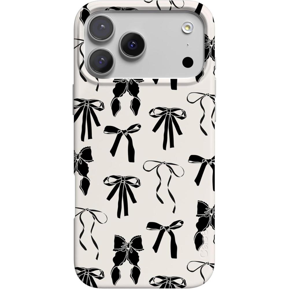 imageCasely iPhone 17 Pro Max Case  Fallen Gold  Antique Floral  Compatible with MagSafe  Classic Ultra Thin DesignGoth Girlie  Black Bows