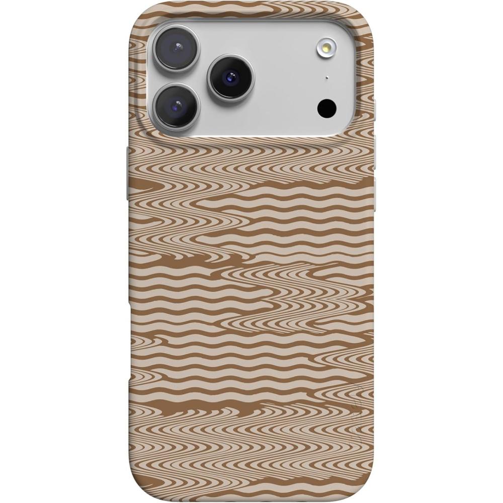 imageCasely iPhone 17 Pro Max Case  Fallen Gold  Antique Floral  Compatible with MagSafe  Classic Ultra Thin DesignMocha Ripple  Brown Waves