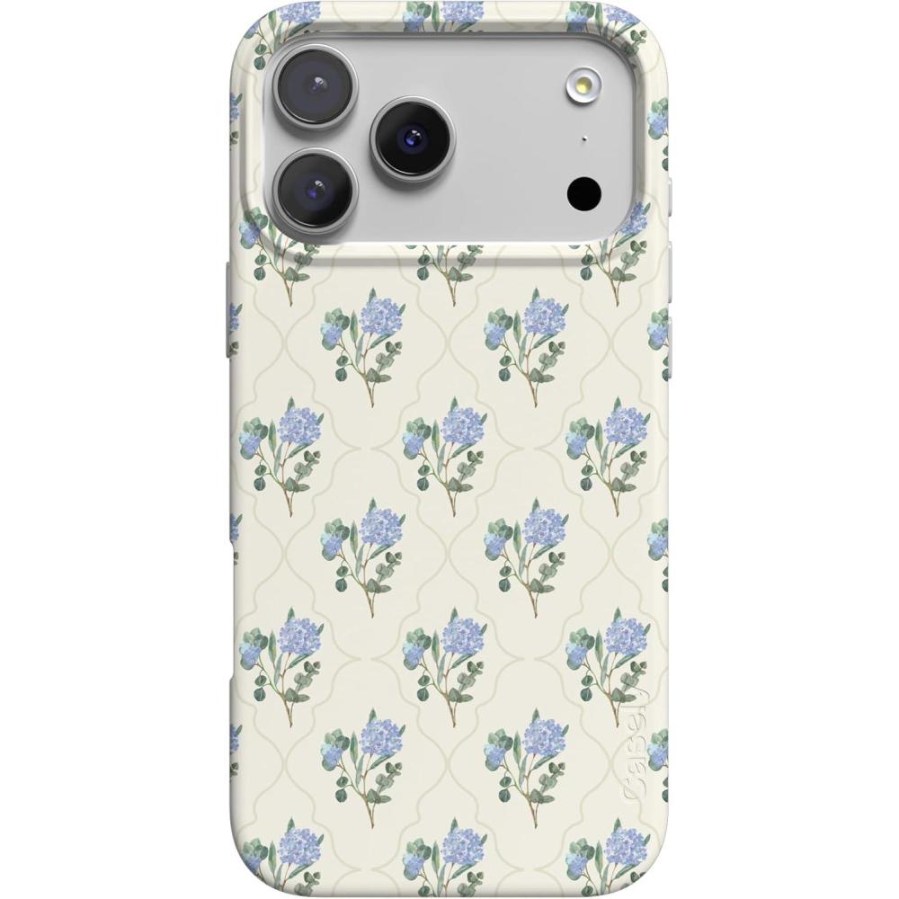imageCasely iPhone 17 Pro Max Case  Fallen Gold  Antique Floral  Compatible with MagSafe  Classic Ultra Thin DesignVintage Garden  Blue Hydrangea