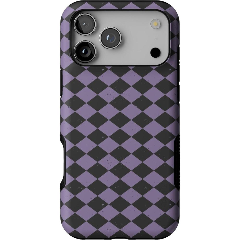 imageCasely iPhone 17 Pro Max Case  Harlequin Midnight Diamond  Black and Purple  Bold Protective Design  MagSafe Compatible Design