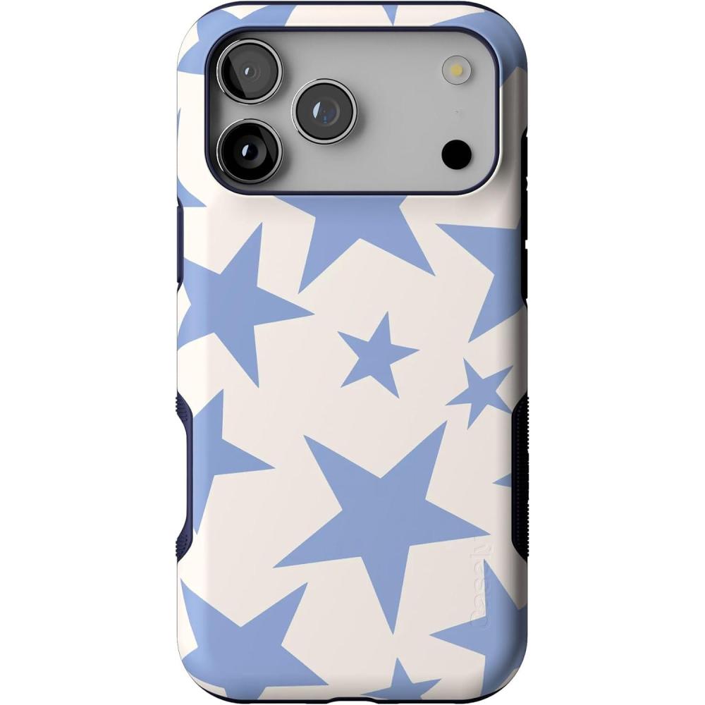 imageCasely iPhone 17 Pro Max Case  Lonely Hearts Club  The Beatles SGT Peppers  Bold Protective Design  Compatible with MagSafeStars Align  Blue  White Stars