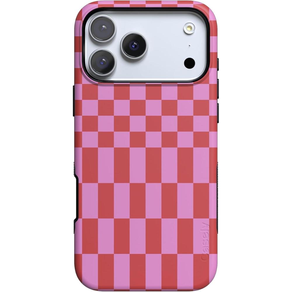 imageCasely iPhone 17 Pro Max Case  Lonely Hearts Club  The Beatles SGT Peppers  Bold Protective Design  Compatible with MagSafeVibe Check  Pink Checkerboard
