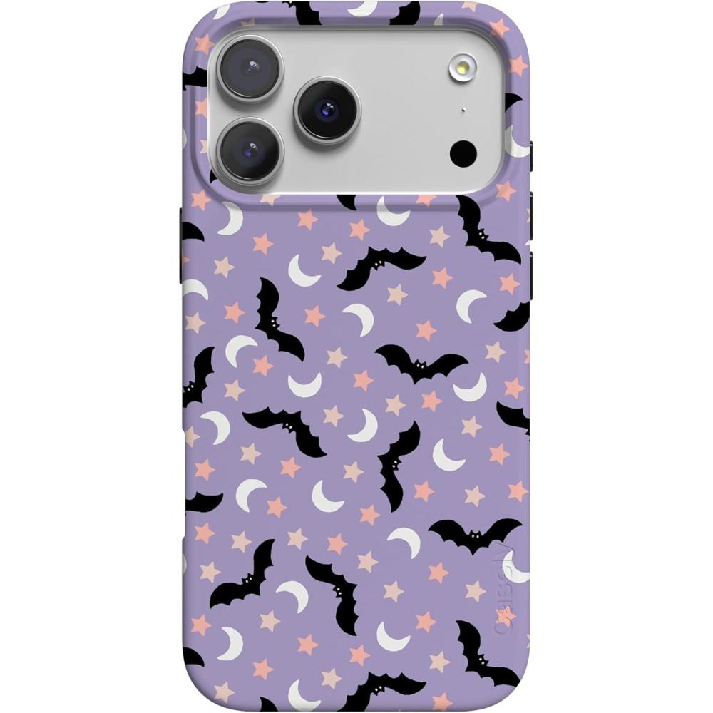 imageCasely iPhone 17 Pro Max Case  Powder Pups  Dog Sled  Compatible with MagSafe  Classic Ultra Thin DesignMidnight Flight  Celestial Bats