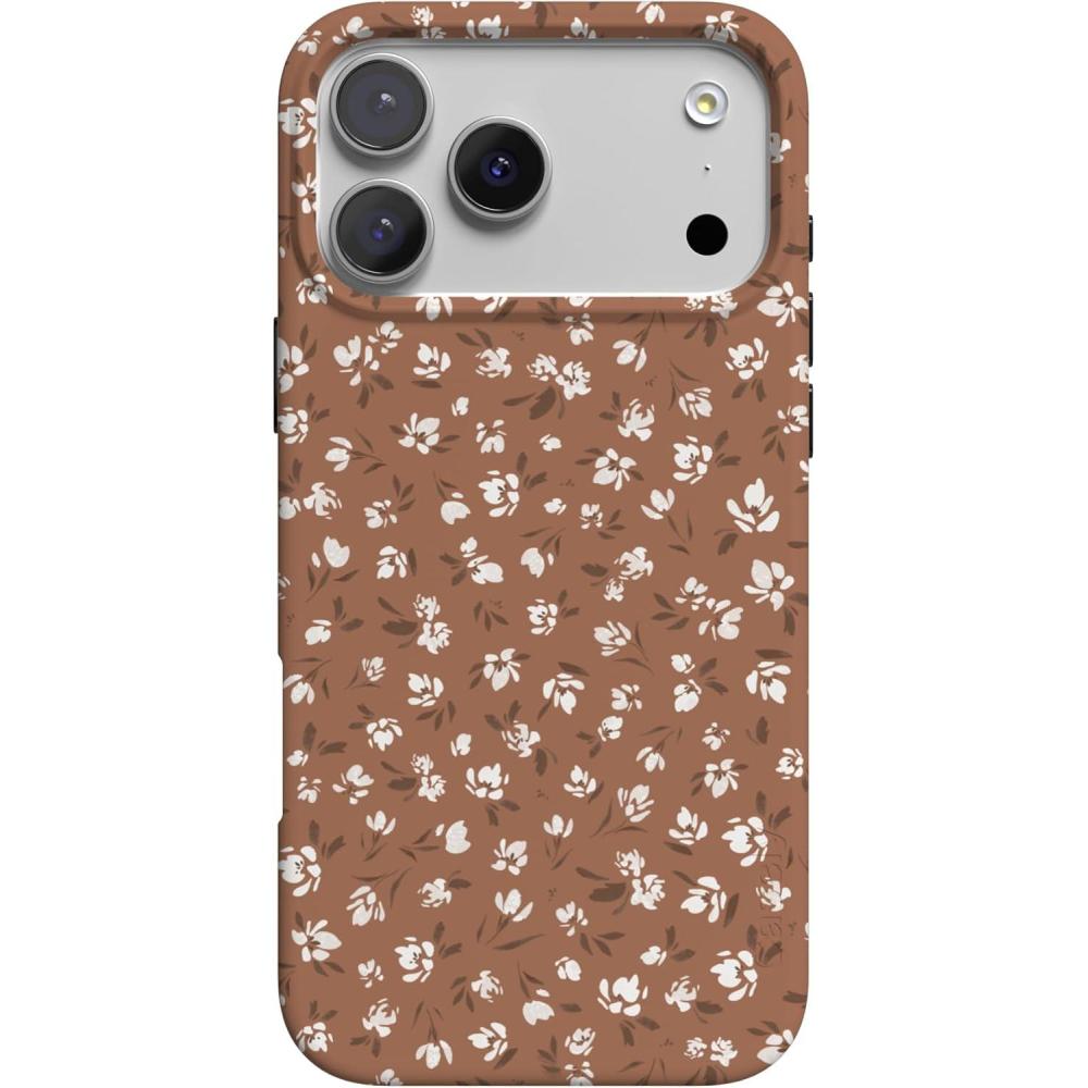 imageCasely iPhone 17 Pro Max Case  Powder Pups  Dog Sled  Compatible with MagSafe  Classic Ultra Thin DesignMocha Meadow  Tiny Flowers