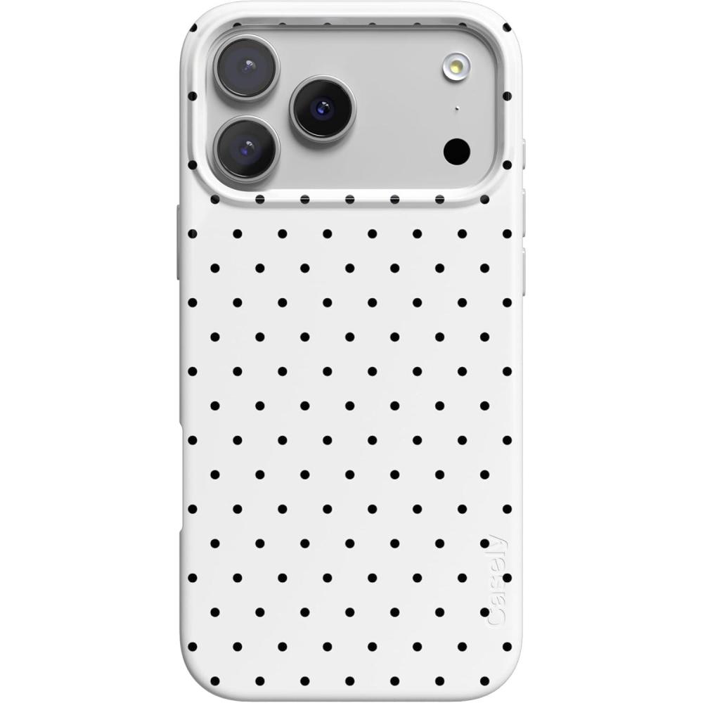 imageCasely iPhone 17 Pro Max Case  Powder Pups  Dog Sled  Compatible with MagSafe  Classic Ultra Thin DesignOn the Dot  White Polka Dot