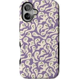 Casely iPhone 16 Case | All Boo’d Up | Purple Ghost | Bold Protective Design | MagSafe Compatible Design