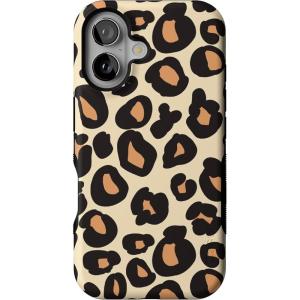 Casely iPhone 16 Case | All Smiles | Smiley Face Sticker | Bold Protective Design | MagSafe Compatible Design(Into the Wild | Leopard Print)