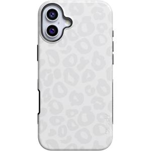 Casely iPhone 16 Case | All Smiles | Smiley Face Sticker | Bold Protective Design | MagSafe Compatible Design(Into the Wild | White Snow Leopard)