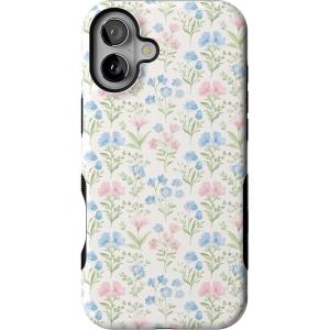 Casely iPhone 16 Case | All Smiles | Smiley Face Sticker | Bold Protective Design | MagSafe Compatible Design(Pastel Garden | Sunday Best)