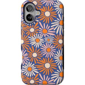 Casely iPhone 16 Case | All Smiles | Smiley Face Sticker | Bold Protective Design | MagSafe Compatible Design(Spring Forward | Daisy Floral)