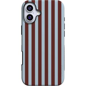 Casely iPhone 16 Case | All Smiles | Smiley Face Sticker | Bold Protective Design | MagSafe Compatible Design(Sunday in Brooklyn | Chocolate Stripes)
