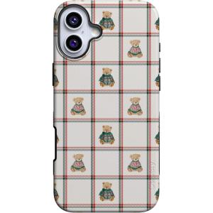 Casely iPhone 16 Case | Bear Hugs | Teddy Squares | Bold Protective Design | MagSafe Compatible Design