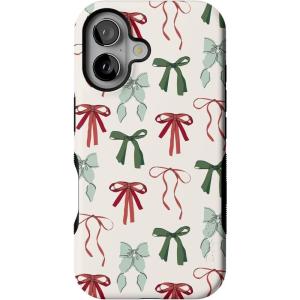 Casely iPhone 16 Case | Festive Girlie | Holiday Bows | Bold Protective Design | MagSafe Compatible Design