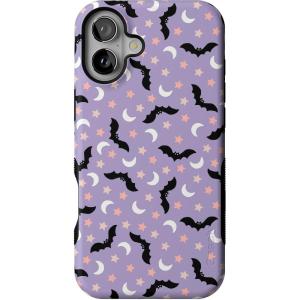 Casely iPhone 16 Case | Midnight Flight | Celestial Bats | Bold Protective Design | MagSafe Compatible Design
