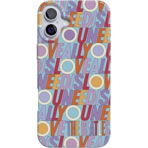 Casely iPhone 16 Case | Nantucket Cottage | Blue Hydrangea | Compatible with MagSafe | Classic Ultra Slim Design(All You Need Is Love | Beatles)