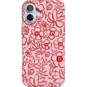Casely iPhone 16 Case | Nantucket Cottage | Blue Hydrangea | Compatible with MagSafe | Classic Ultra Slim Design(Blush Garden | Floral Doodle)