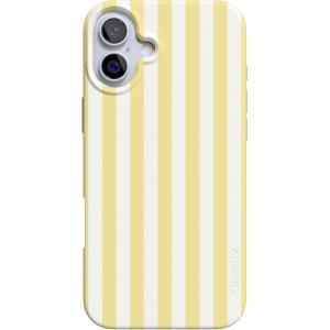 Casely iPhone 16 Case | Nantucket Cottage | Blue Hydrangea | Compatible with MagSafe | Classic Ultra Slim Design(Butter Yellow Stripes | Sunday Best)