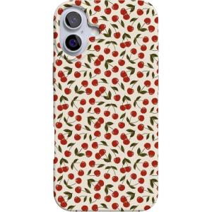 Casely iPhone 16 Case | Nantucket Cottage | Blue Hydrangea | Compatible with MagSafe | Classic Ultra Slim Design(Cherry on Top | Red Cherries)