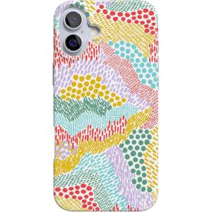 Casely iPhone 16 Case | Nantucket Cottage | Blue Hydrangea | Compatible with MagSafe | Classic Ultra Slim Design(Color Me Happy | Doodle Colorblock)