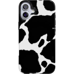 Casely iPhone 16 Case | Nantucket Cottage | Blue Hydrangea | Compatible with MagSafe | Classic Ultra Slim Design(Current MOOd | Cow Print)