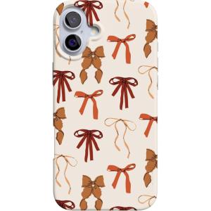 Casely iPhone 16 Case | Nantucket Cottage | Blue Hydrangea | Compatible with MagSafe | Classic Ultra Slim Design(Fall Girlie | Pumpkin Spice Bows)