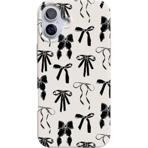 Casely iPhone 16 Case | Nantucket Cottage | Blue Hydrangea | Compatible with MagSafe | Classic Ultra Slim Design(Goth Girlie | Black Bows)