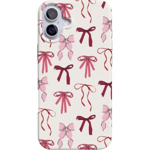 Casely iPhone 16 Case | Nantucket Cottage | Blue Hydrangea | Compatible with MagSafe | Classic Ultra Slim Design(Lover Girlie | Pink Bows)