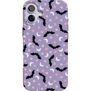 Casely iPhone 16 Case | Nantucket Cottage | Blue Hydrangea | Compatible with MagSafe | Classic Ultra Slim Design(Midnight Flight | Celestial Bats)
