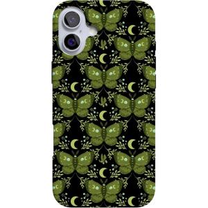 Casely iPhone 16 Case | Nantucket Cottage | Blue Hydrangea | Compatible with MagSafe | Classic Ultra Slim Design(Mystic Moths | Green Twilight)