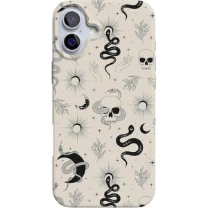 Casely iPhone 16 Case | Nantucket Cottage | Blue Hydrangea | Compatible with MagSafe | Classic Ultra Slim Design(No Further Explanation | Snakes & Skulls)
