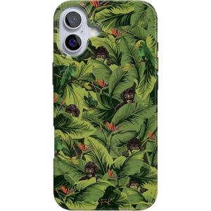 Casely iPhone 16 Case | Nantucket Cottage | Blue Hydrangea | Compatible with MagSafe | Classic Ultra Slim Design(Sneaky Monkeys | Frida Kahlo Jungle Floral)