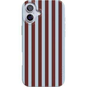 Casely iPhone 16 Case | Nantucket Cottage | Blue Hydrangea | Compatible with MagSafe | Classic Ultra Slim Design(Sunday in Brooklyn | Chocolate Stripes)