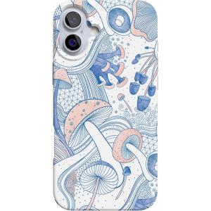 Casely iPhone 16 Case | Nantucket Cottage | Blue Hydrangea | Compatible with MagSafe | Classic Ultra Slim Design(The Fun Guy | Enchanted Forest Mushroom Floral)