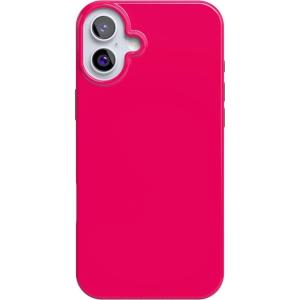 Casely iPhone 16 Case | Nantucket Cottage | Blue Hydrangea | Compatible with MagSafe | Classic Ultra Slim Design(Think Pink | Solid Neon Pink)
