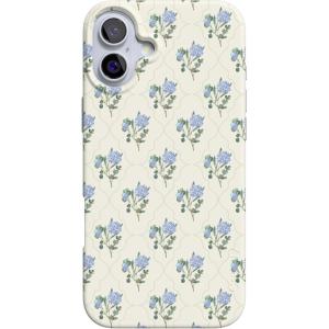 Casely iPhone 16 Case | Nantucket Cottage | Blue Hydrangea | Compatible with MagSafe | Classic Ultra Slim Design(Vintage Garden | Blue Hydrangea)