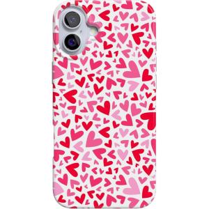 Casely iPhone 16 Case | Nantucket Cottage | Blue Hydrangea | Compatible with MagSafe | Classic Ultra Slim Design(XOXO | Candy Hearts)