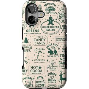 Casely iPhone 16 Case | Santa’s Stamps | Holiday Market | Bold Protective Design | MagSafe Compatible Design