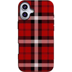 Casely iPhone 16 Plus Case | As if! | Red Plaid | Bold Protective Design | MagSafe Compatible Design