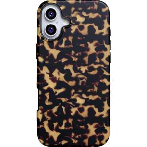 Casely iPhone 16 Plus Case | Bordeaux Rose | Moody Monochrome | Bold Protective Design | Compatible with MagSafe(Shell Shocked | Tortoise Print)