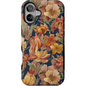 Casely iPhone 16 Plus Case | Fallen Gold | Antique Floral | Bold Protective Design | Compatible with MagSafe