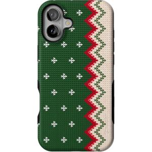 Casely iPhone 16 Plus Case | Grandpa’s Sweater | Holiday Knit | Bold Protective Design | MagSafe Compatible Design
