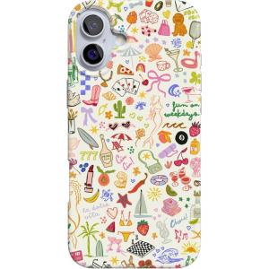 Casely iPhone 16 Plus Case | Tulip Tapestry | Jenna Palek x Casely | Compatible with MagSafe | Classic Ultra Thin Design(All the Fun Things | Fun on Weekdays)