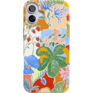 Casely iPhone 16 Plus Case | Tulip Tapestry | Jenna Palek x Casely | Compatible with MagSafe | Classic Ultra Thin Design(Botanical Blooms | Floral Patchwork)