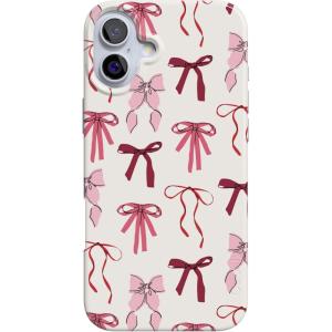Casely iPhone 16 Plus Case | Tulip Tapestry | Jenna Palek x Casely | Compatible with MagSafe | Classic Ultra Thin Design(Lover Girlie | Pink Bows)