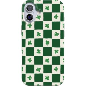 Casely iPhone 16 Plus Case | Tulip Tapestry | Jenna Palek x Casely | Compatible with MagSafe | Classic Ultra Thin Design(Lucky You | Shamrock)