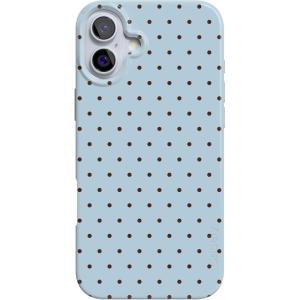 Casely iPhone 16 Plus Case | Tulip Tapestry | Jenna Palek x Casely | Compatible with MagSafe | Classic Ultra Thin Design(On the Dot | Blue Polka Dot)